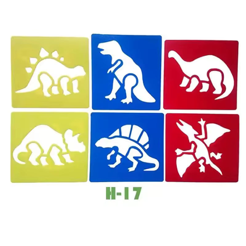 Reusable Drawing Stencils for Kids — 6-Piece Washable Shape & Learning Template