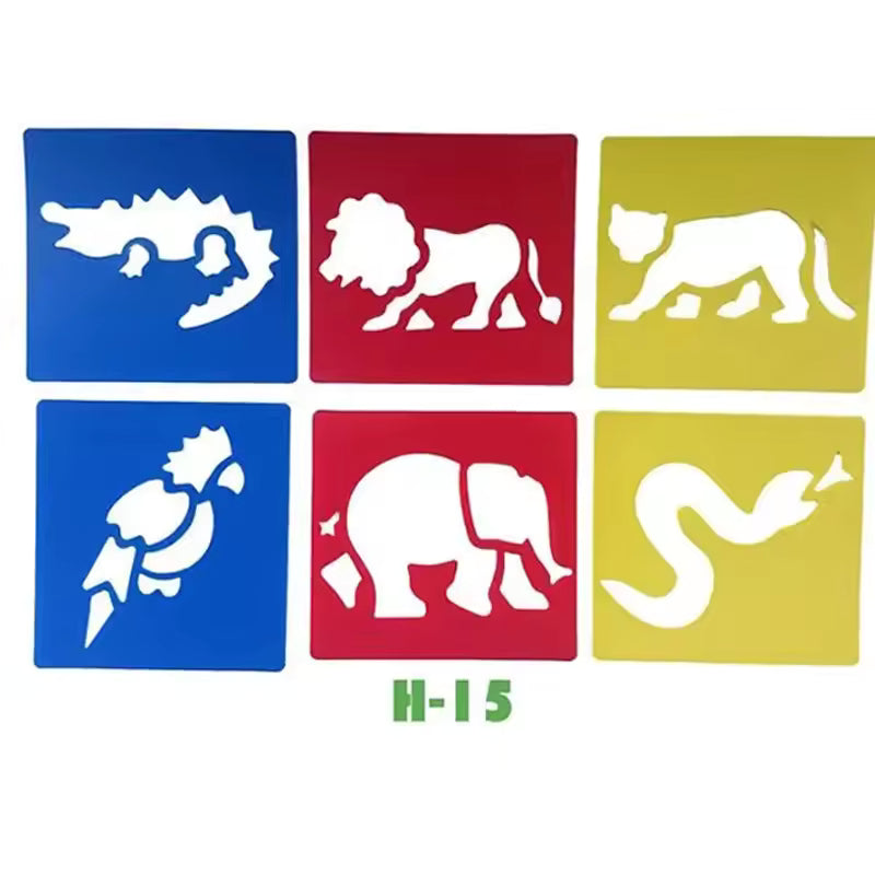 Reusable Drawing Stencils for Kids — 6-Piece Washable Shape & Learning Template