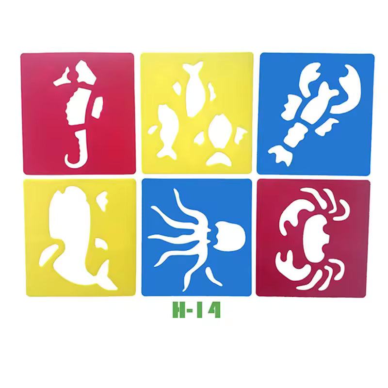 Reusable Drawing Stencils for Kids — 6-Piece Washable Shape & Learning Template
