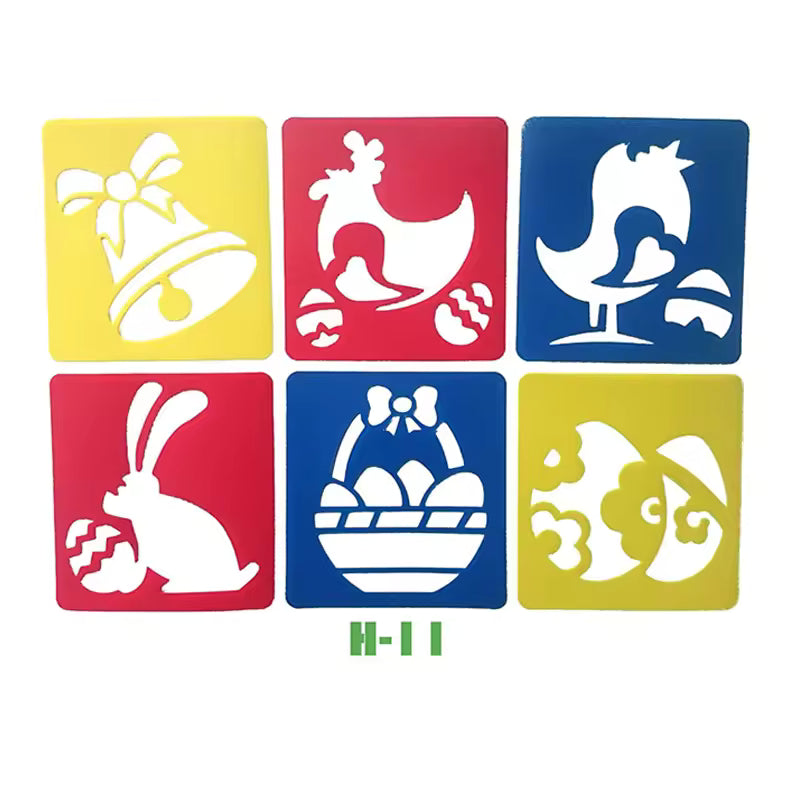 Reusable Drawing Stencils for Kids — 6-Piece Washable Shape & Learning Template