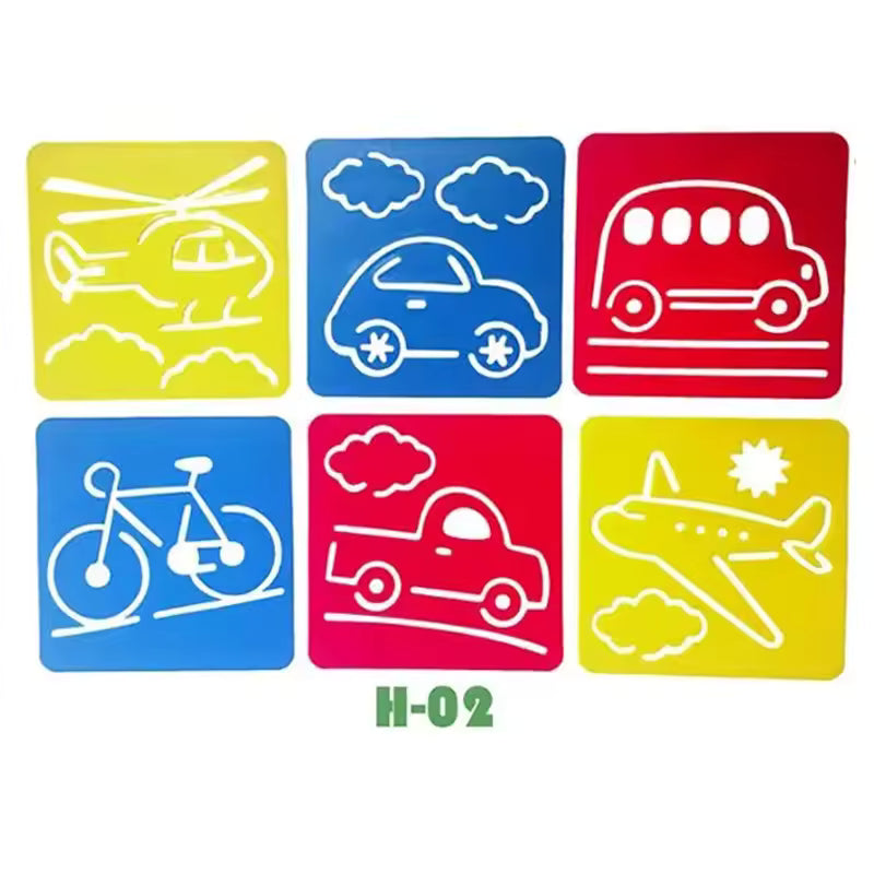 Reusable Drawing Stencils for Kids — 6-Piece Washable Shape & Learning Template
