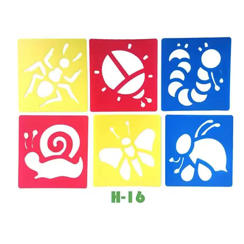 Reusable Drawing Stencils for Kids — 6-Piece Washable Shape & Learning Template