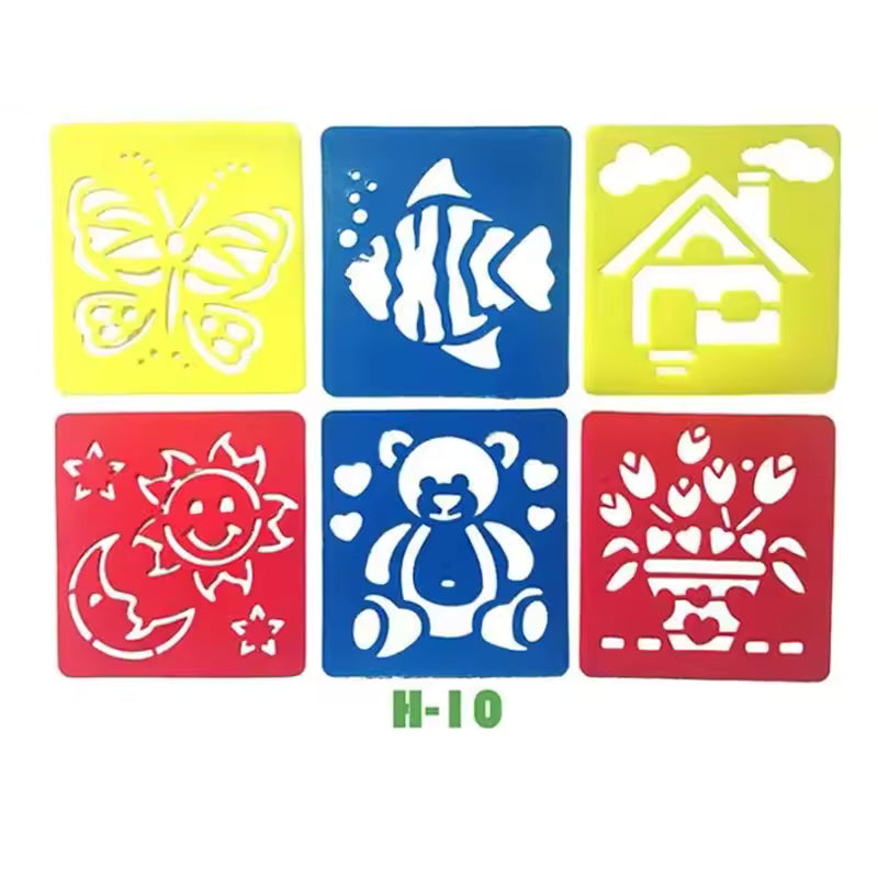 Reusable Drawing Stencils for Kids — 6-Piece Washable Shape & Learning Template