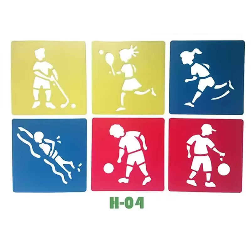 Reusable Drawing Stencils for Kids — 6-Piece Washable Shape & Learning Template