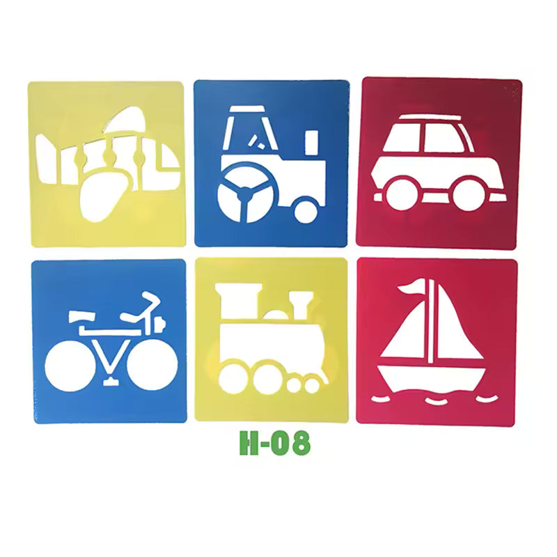 Reusable Drawing Stencils for Kids — 6-Piece Washable Shape & Learning Template