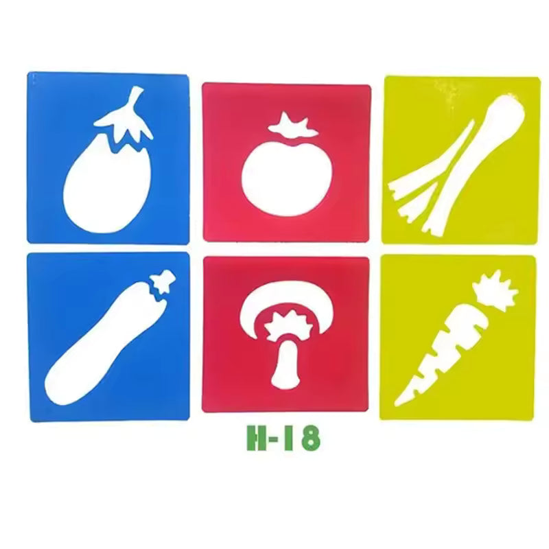 Reusable Drawing Stencils for Kids — 6-Piece Washable Shape & Learning Template