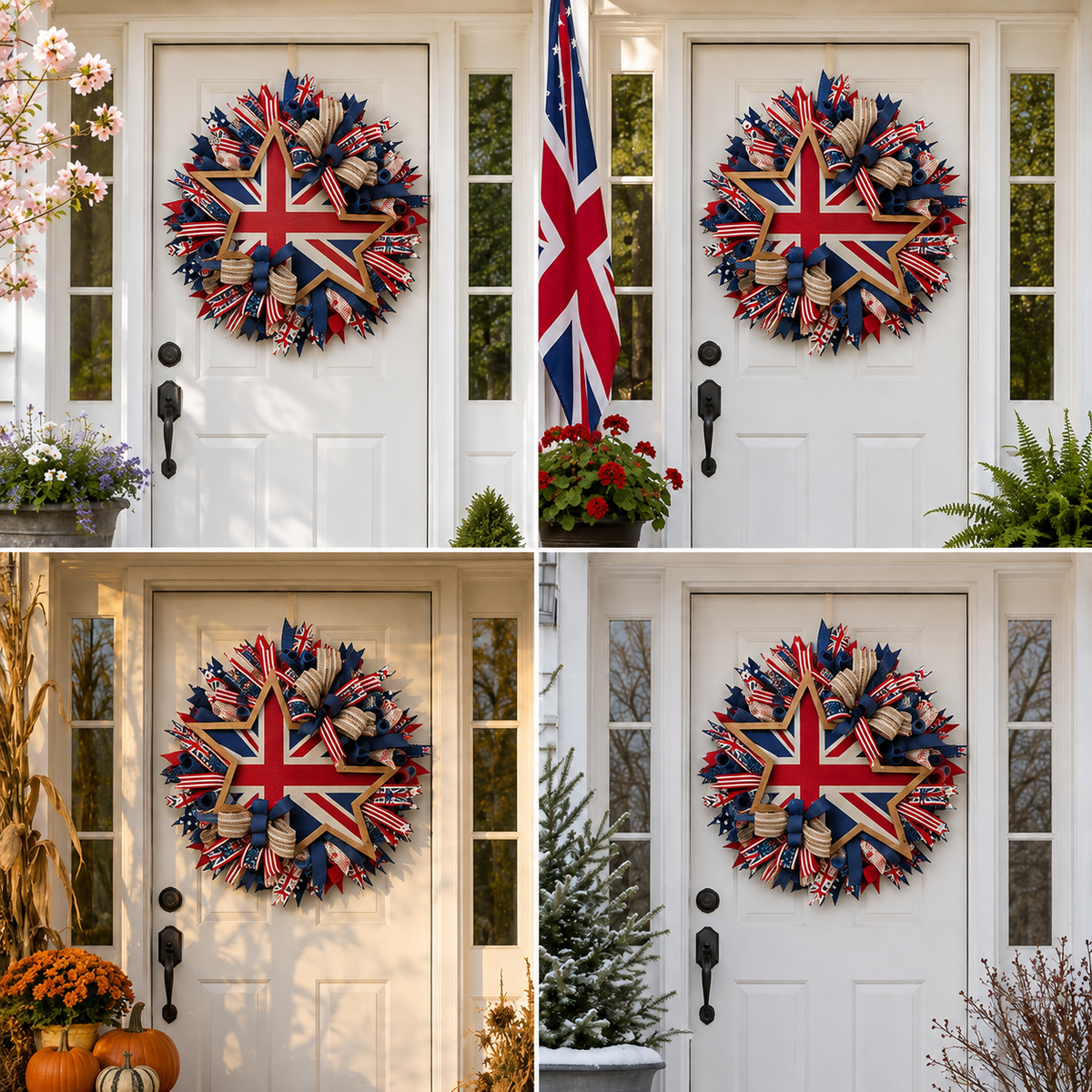 Patriotic Wreaths for Front Door