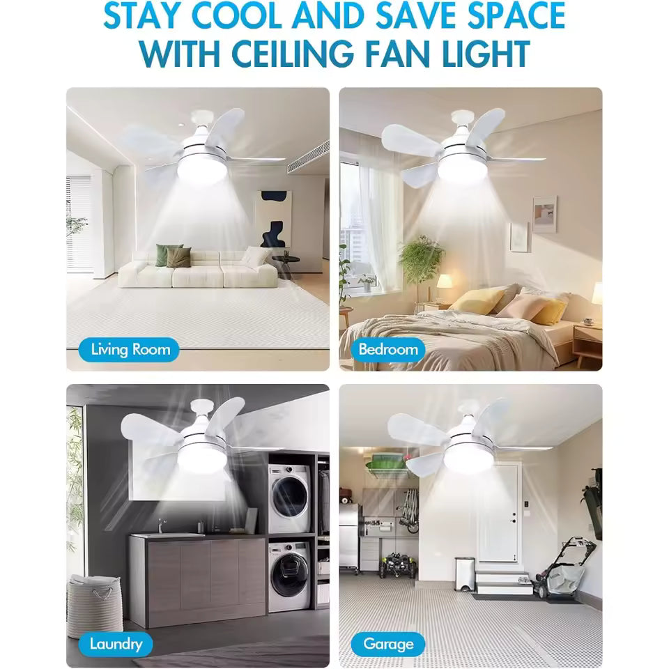 Socket Ceiling Fans with Lights and Remote Control