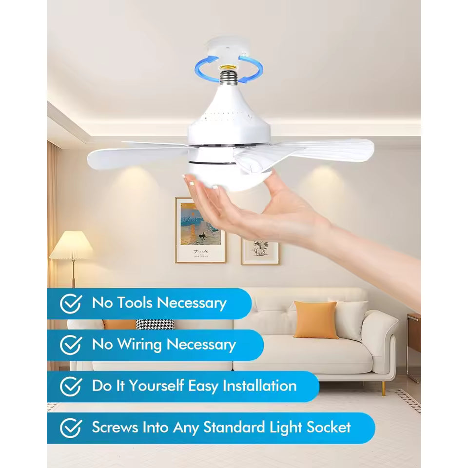 Socket Ceiling Fans with Lights and Remote Control