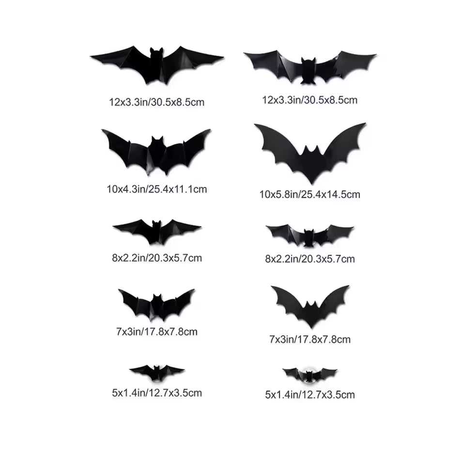 12/24pcs Halloween New Night Light Bat PET