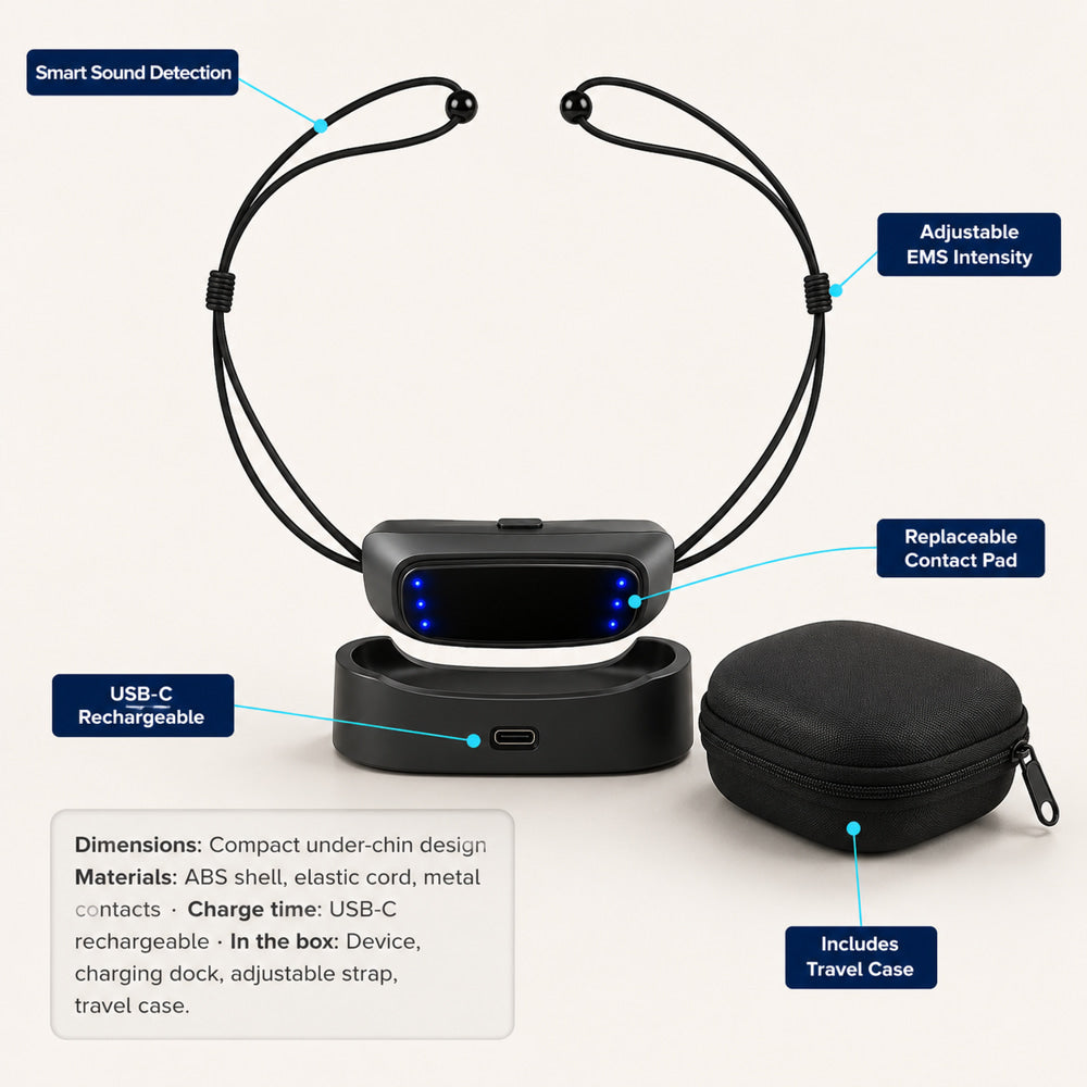 Intelligent Anti-Snoring Chin Strap – Smart EMS Sleep Device