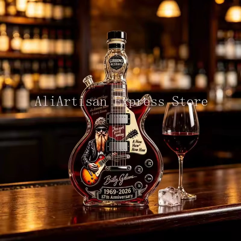 Rock Guitar Shaped Glass Decanter