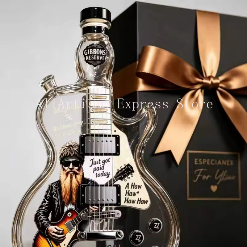 Rock Guitar Shaped Glass Decanter