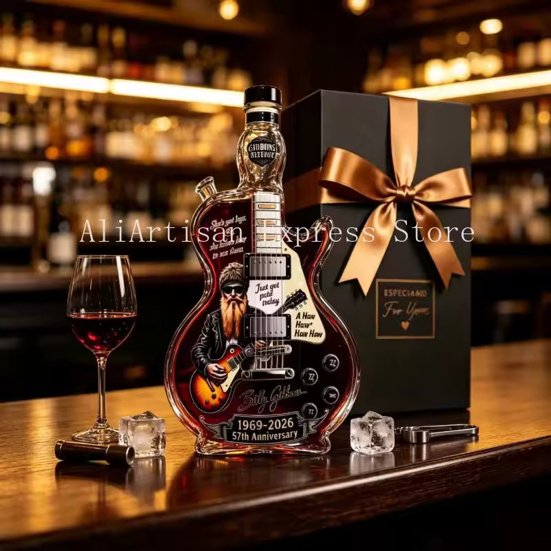 Rock Guitar Shaped Glass Decanter